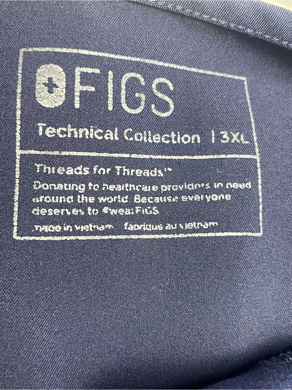 Figs Navy V-Neck Scrub Tunic- Catarina - Picture 8 of 9